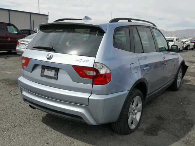 WBXPA93416WD32684 - 2006 BMW X3 3.0I GRAY photo 4