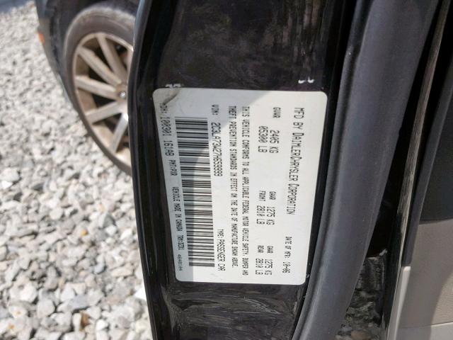 2C3LA73W27H659999 - 2007 CHRYSLER 300C SRT-8 BLACK photo 10