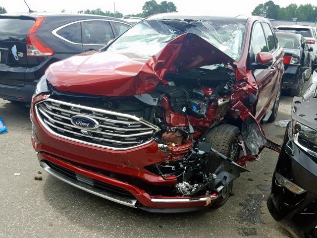 2FMPK3K90KBC14795 - 2019 FORD EDGE TITAN BURGUNDY photo 2