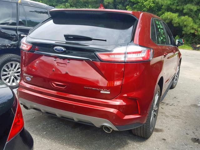 2FMPK3K90KBC14795 - 2019 FORD EDGE TITAN BURGUNDY photo 4