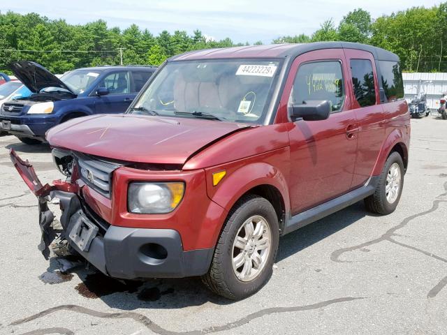 5J6YH28727L003218 - 2007 HONDA ELEMENT EX MAROON photo 2