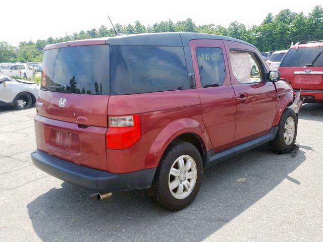 5J6YH28727L003218 - 2007 HONDA ELEMENT EX MAROON photo 4