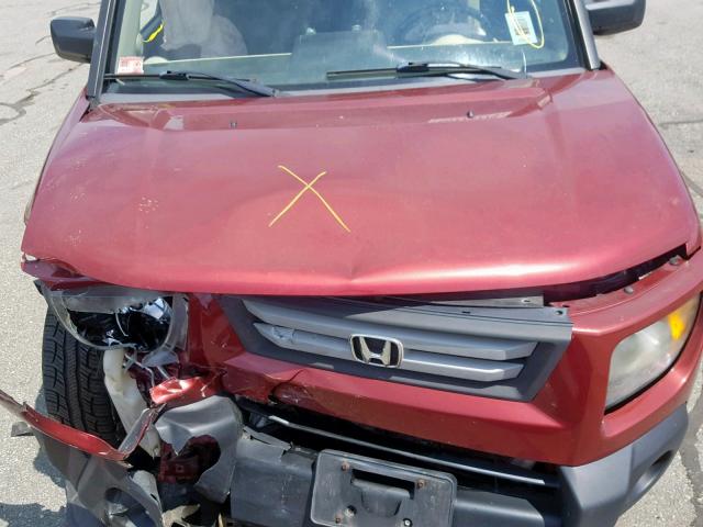 5J6YH28727L003218 - 2007 HONDA ELEMENT EX MAROON photo 7