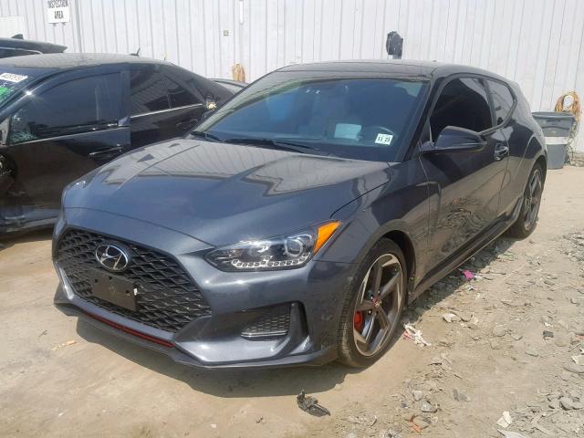 KMHTH6AB0KU014903 - 2019 HYUNDAI VELOSTER T GRAY photo 2