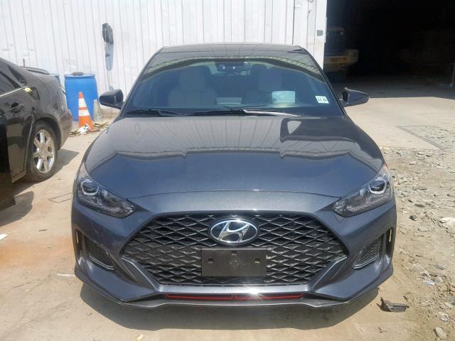 KMHTH6AB0KU014903 - 2019 HYUNDAI VELOSTER T GRAY photo 9