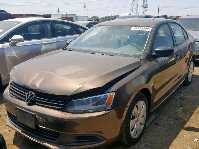 3VW2K7AJ7CM345432 - 2012 VOLKSWAGEN JETTA BASE BROWN photo 2