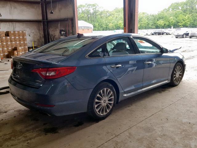 5NPE34AF0FH056216 - 2015 HYUNDAI SONATA SPO BLUE photo 4