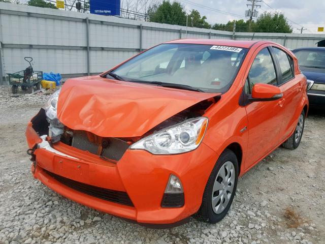 JTDKDTB32E1079470 - 2014 TOYOTA PRIUS C ORANGE photo 2