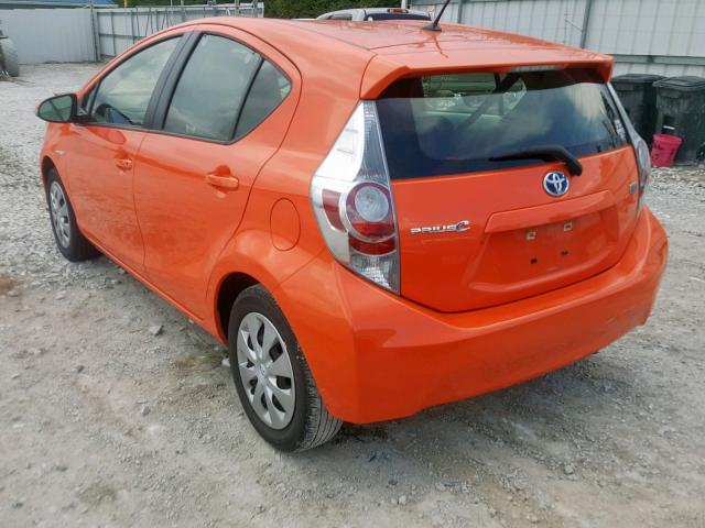 JTDKDTB32E1079470 - 2014 TOYOTA PRIUS C ORANGE photo 3