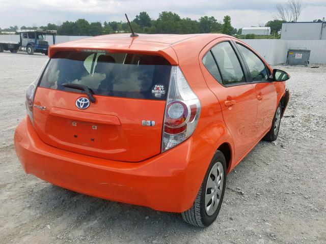 JTDKDTB32E1079470 - 2014 TOYOTA PRIUS C ORANGE photo 4