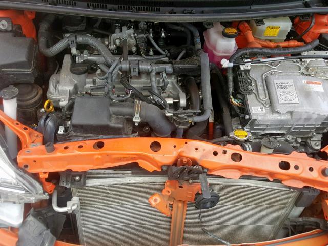 JTDKDTB32E1079470 - 2014 TOYOTA PRIUS C ORANGE photo 7