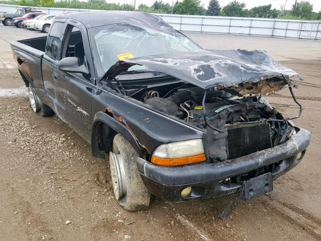 1B7GG22N01S347753 - 2001 DODGE DAKOTA BLACK photo 1