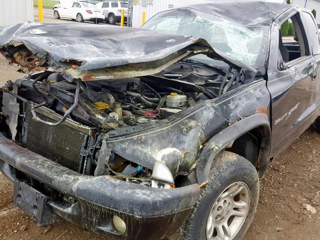 1B7GG22N01S347753 - 2001 DODGE DAKOTA BLACK photo 9