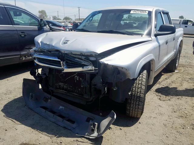 1D7HL48K24S613857 - 2004 DODGE DAKOTA QUA SILVER photo 2