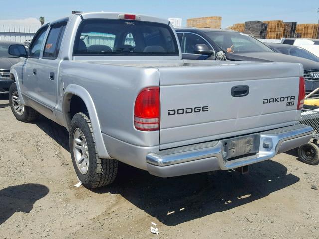 1D7HL48K24S613857 - 2004 DODGE DAKOTA QUA SILVER photo 3