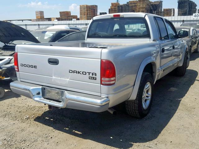 1D7HL48K24S613857 - 2004 DODGE DAKOTA QUA SILVER photo 4