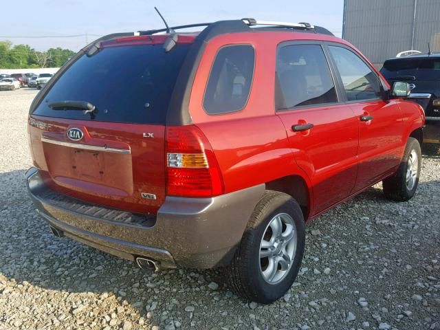 KNDJF723187496948 - 2008 KIA SPORTAGE E RED photo 4