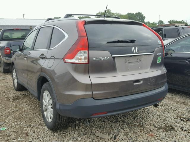 5J6RM4H70CL004261 - 2012 HONDA CR-V EXL BROWN photo 3