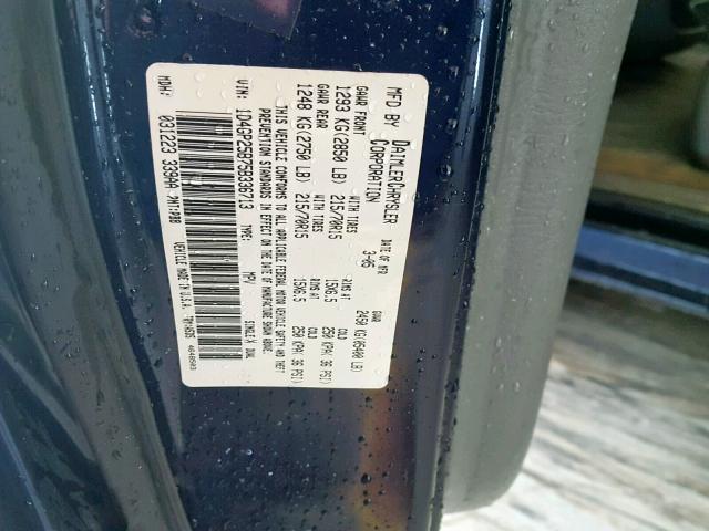 1D4GP25B75B336713 - 2005 DODGE CARAVAN SE BLUE photo 10