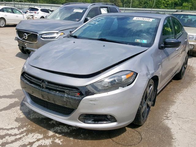 1C3CDFBB4GD540364 - 2016 DODGE DART SXT SILVER photo 2