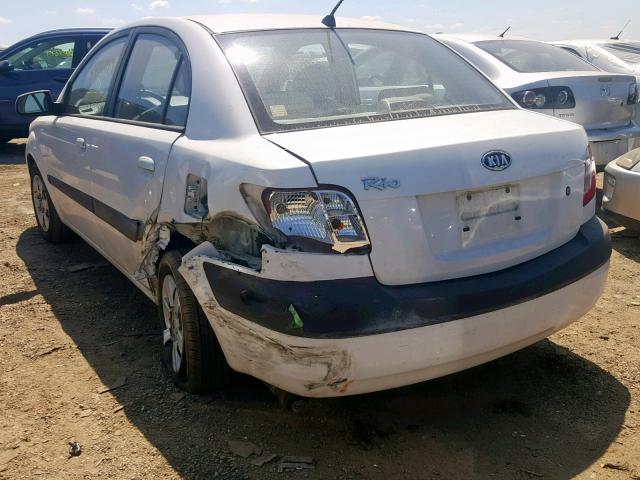 KNADE123766047996 - 2006 KIA RIO WHITE photo 3