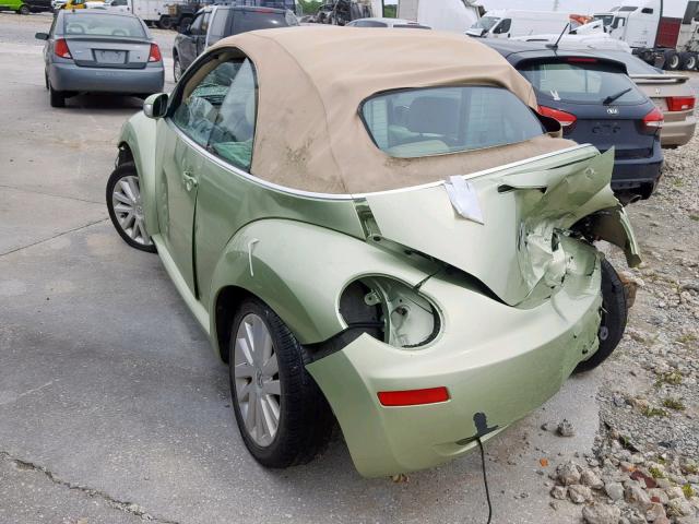 3VWRF31Y78M406195 - 2008 VOLKSWAGEN NEW BEETLE მწვანე ფოტო 3
