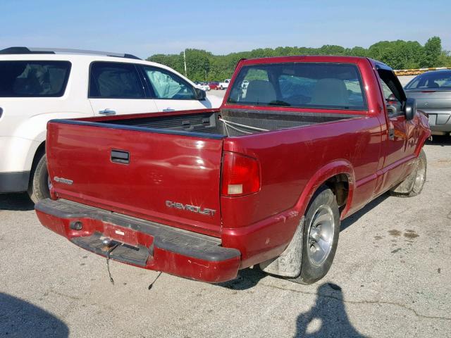 1GCCS14H838275876 - 2003 CHEVROLET S TRUCK S1 RED photo 4
