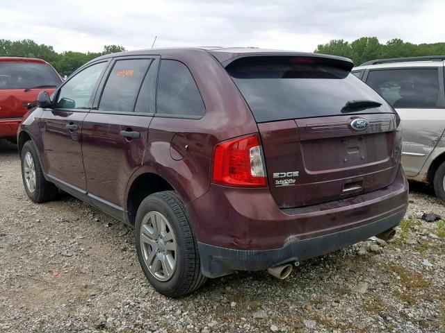 2FMDK3GC3CBA39273 - 2012 FORD EDGE SE BURGUNDY photo 3