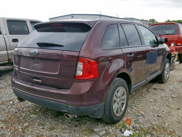 2FMDK3GC3CBA39273 - 2012 FORD EDGE SE BURGUNDY photo 4