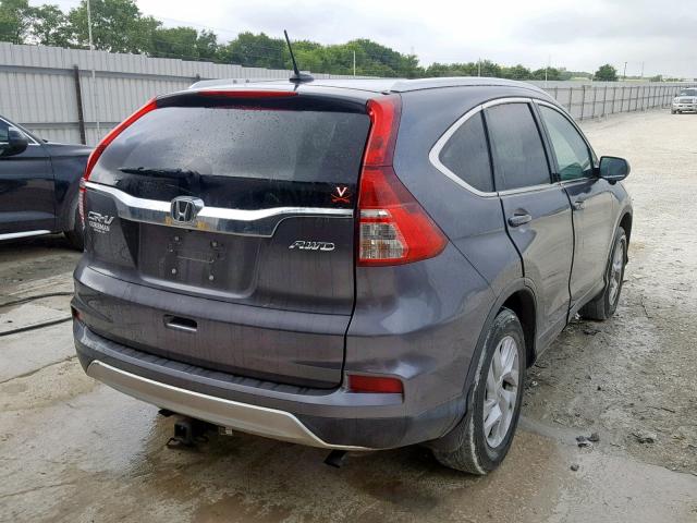 2HKRM4H76FH654582 - 2015 HONDA CR-V EXL GRAY photo 4