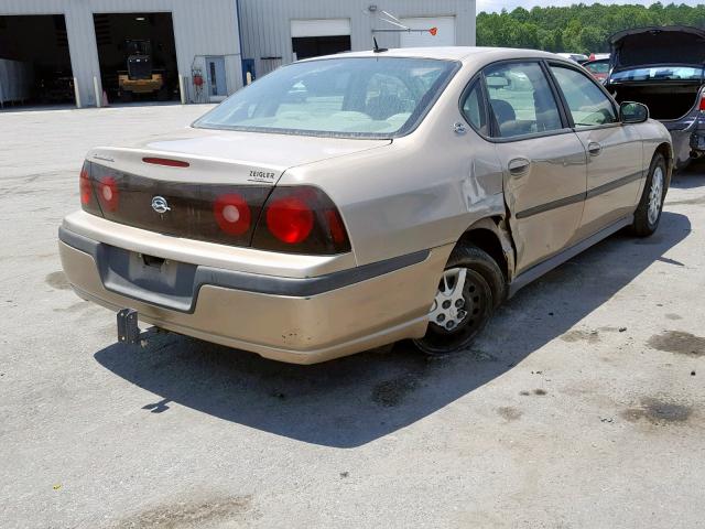 2G1WF52E359210774 - 2005 CHEVROLET IMPALA GOLD photo 4