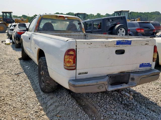 1B7GL26X4WS665230 - 1998 DODGE DAKOTA WHITE photo 3