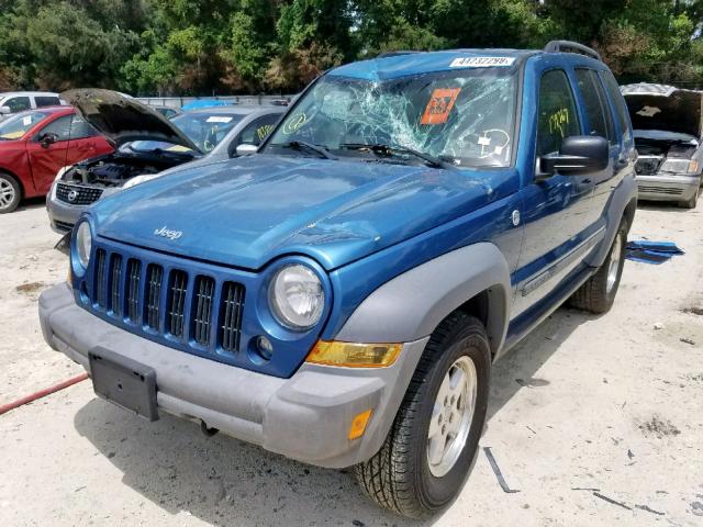 1J4GL48565W661205 - 2005 JEEP LIBERTY SP BLUE photo 2