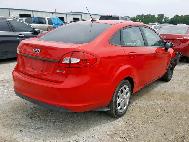 3FADP4BJXDM185631 - 2013 FORD FIESTA SE RED photo 4