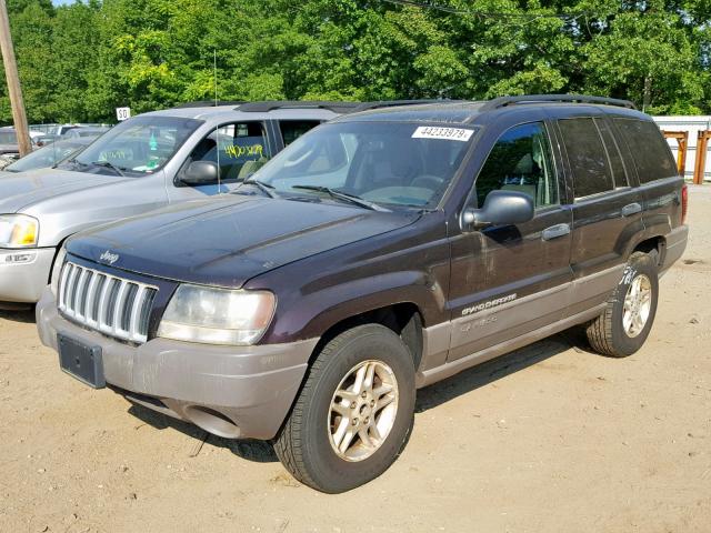 1J4GW48S54C140179 - 2004 JEEP GRAND CHER BURGUNDY photo 2