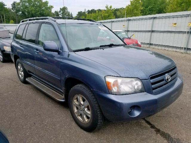 JTEEP21A940036937 - 2004 TOYOTA HIGHLANDER BLUE photo 1