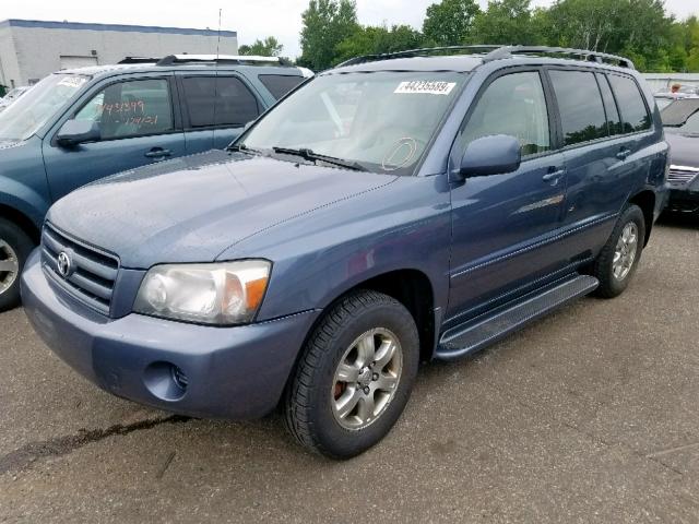 JTEEP21A940036937 - 2004 TOYOTA HIGHLANDER BLUE photo 2