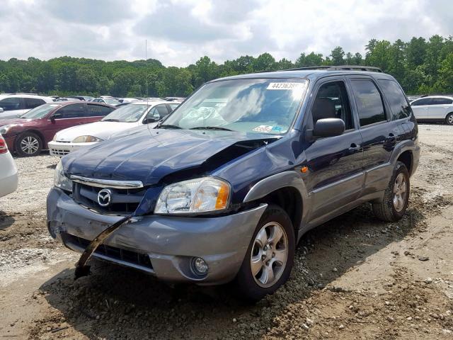 4F2CU08112KM49581 - 2002 MAZDA TRIBUTE LX BLUE photo 2