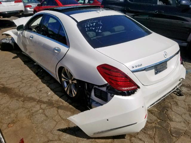 WDDUG8CB1HA291645 - 2017 MERCEDES-BENZ S 550 WHITE photo 3