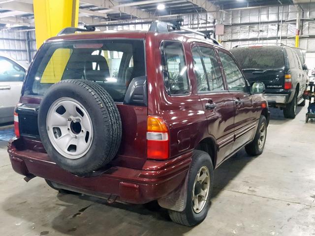 2CNBJ734916920355 - 2001 CHEVROLET TRACKER ZR BURGUNDY photo 4