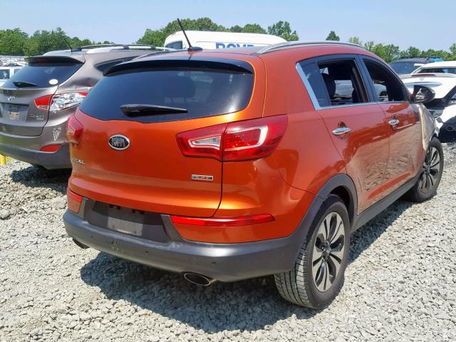 KNDPCCA64B7144770 - 2011 KIA SPORTAGE E ORANGE photo 4