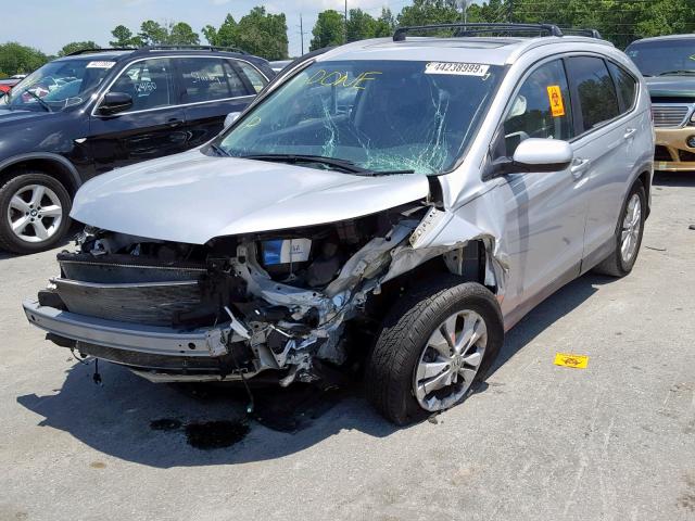 2HKRM3H75EH535446 - 2014 HONDA CR-V EXL SILVER photo 2