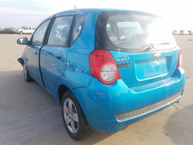 KL1TD66E79B647981 - 2009 CHEVROLET AVEO LS BLUE photo 3