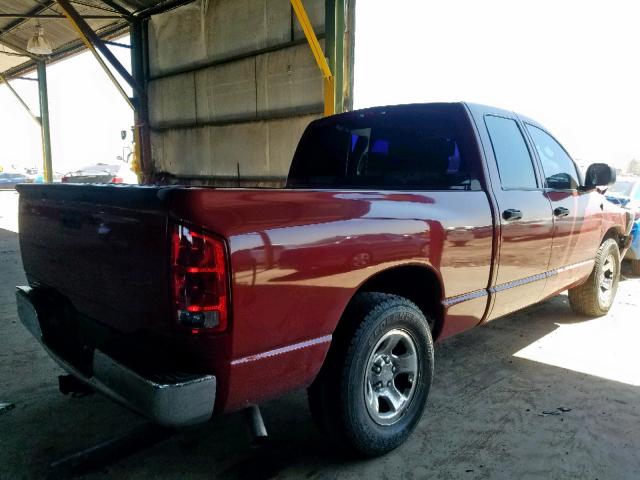 1D7HA182X6S618229 - 2006 DODGE RAM 1500 S RED photo 4