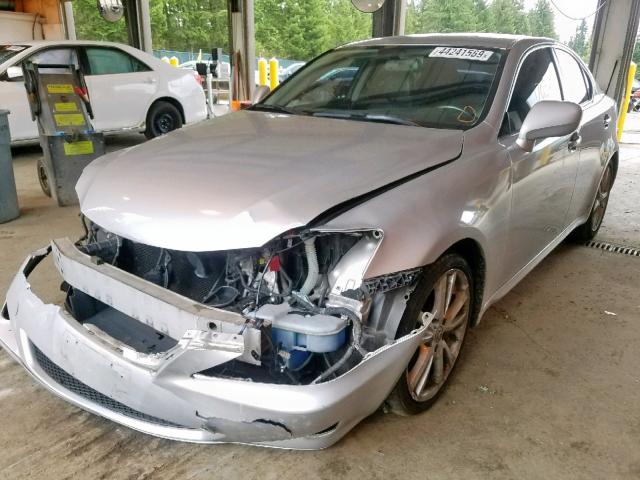 JTHBE262565000553 - 2006 LEXUS IS 350 SILVER photo 2