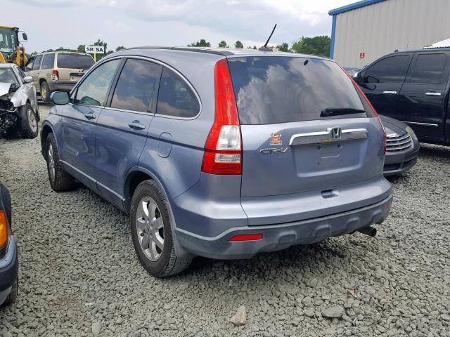 JHLRE38788C039251 - 2008 HONDA CR-V EXL BLUE photo 3