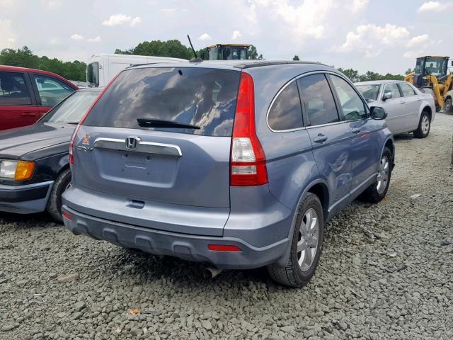 JHLRE38788C039251 - 2008 HONDA CR-V EXL BLUE photo 4