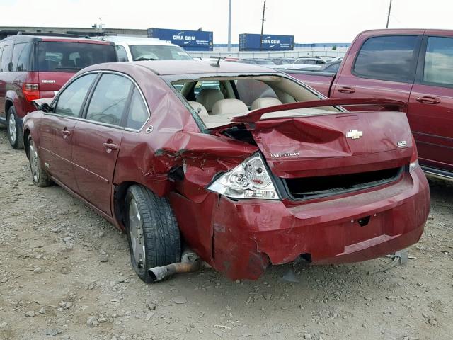 2G1WD58CX79330425 - 2007 CHEVROLET IMPALA SUP RED photo 3