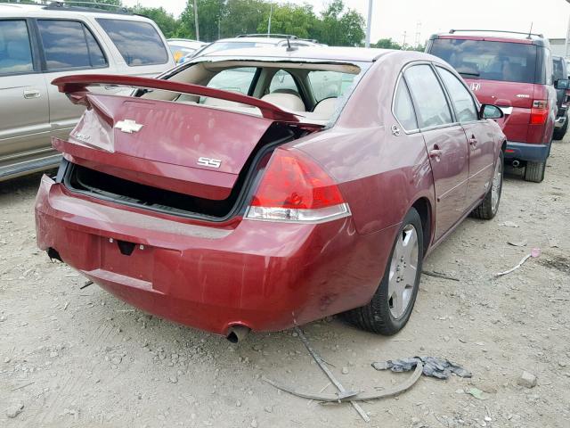 2G1WD58CX79330425 - 2007 CHEVROLET IMPALA SUP RED photo 4