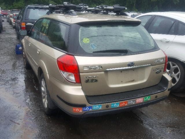 4S4BP86C684324154 - 2008 SUBARU OUTBACK 3. TAN photo 3